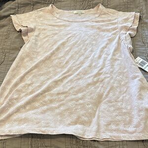 Angels Women's Soft Pink Short Sleeve Top(sepia rose color)   Ruffled sleeve